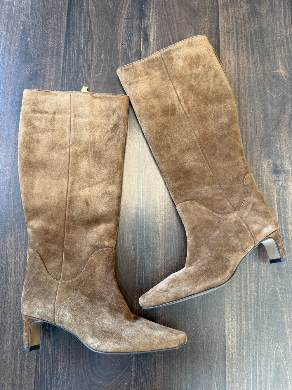 Vince Camuto Tan Suede Knee-High Heeled Boots